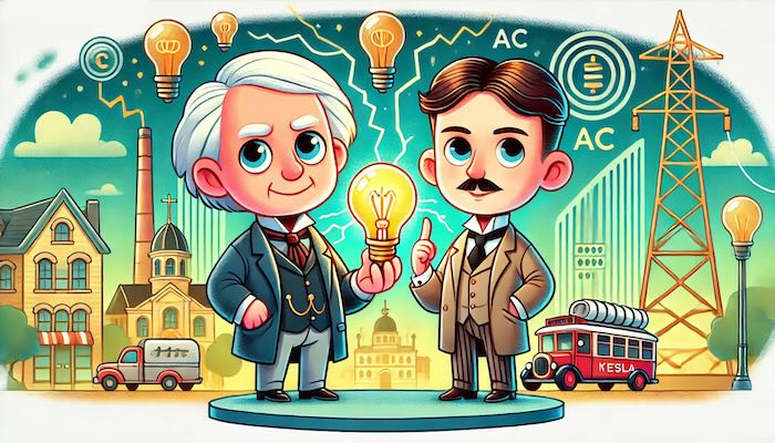 tesla y edison