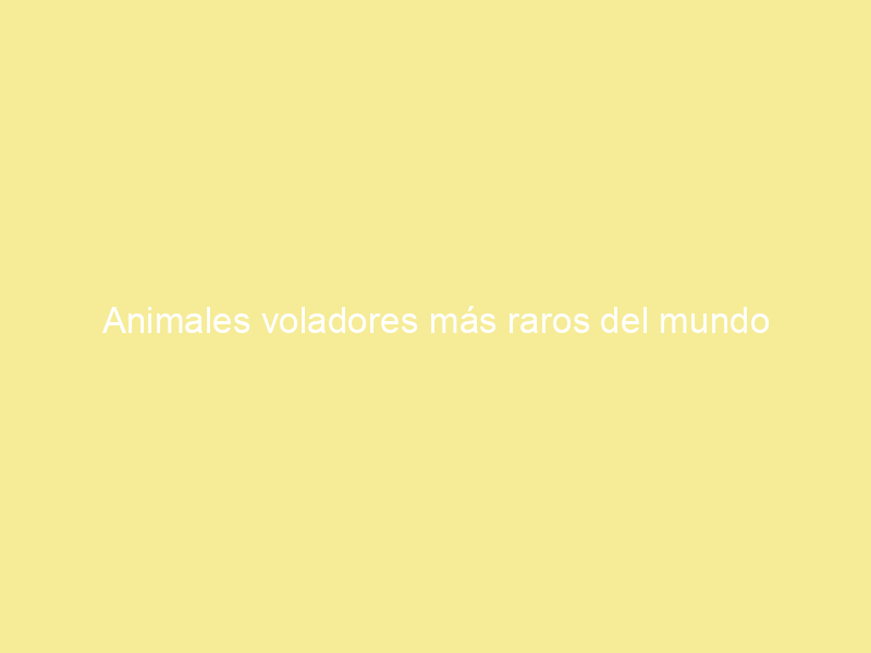 Animales voladores más raros del mundo